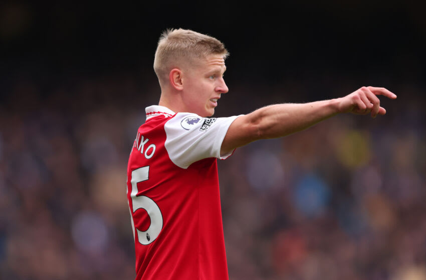LONDON, ENGLAND - NOVEMBER 06: Oleksandr Zinchenko of Arsenal during the Premier League match between Chelsea FC and Arsenal FC at Stamford Bridge on November 6, 2022 in London, United Kingdom. (Photo by Marc Atkins/Getty Images)