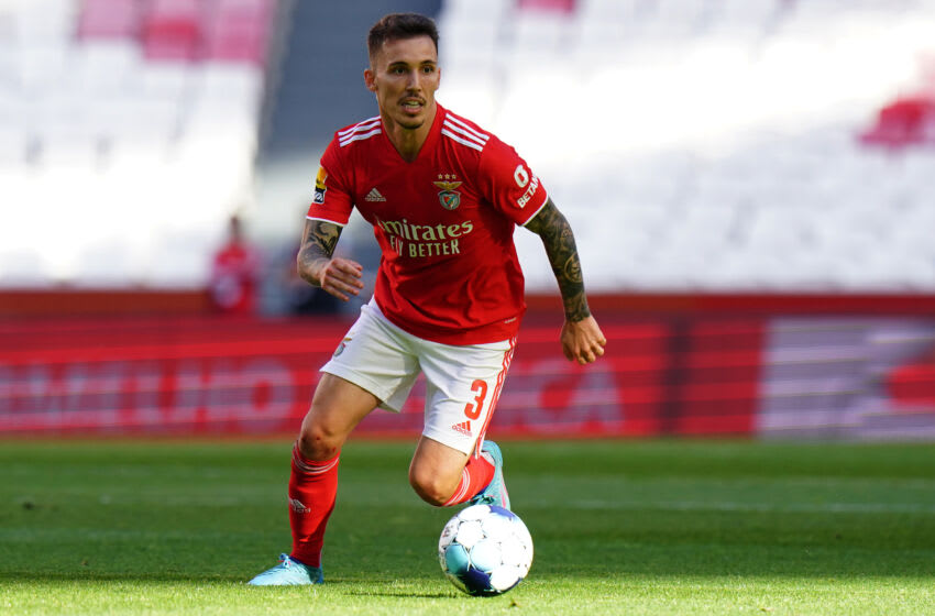 LISBON, PORTUGAL - MAY 7: Alex Grimaldo of SL Benfica in action during the Liga Bwin match between SL Benfica and FC Porto at Estadio da Luz on May 7, 2022 in Lisbon, Portugal. (Photo by Gualter Fatia/Getty Images)