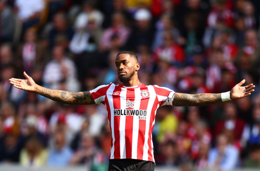 BRENTFORD, ENGLAND - APRIL 29: Ivan Toney of Brentford reacts during the Premier League match between Brentford FC and Nottingham Forest at Brentford Community Stadium on April 29, 2023 in Brentford, England. (Photo by Clive Rose/Getty Images)