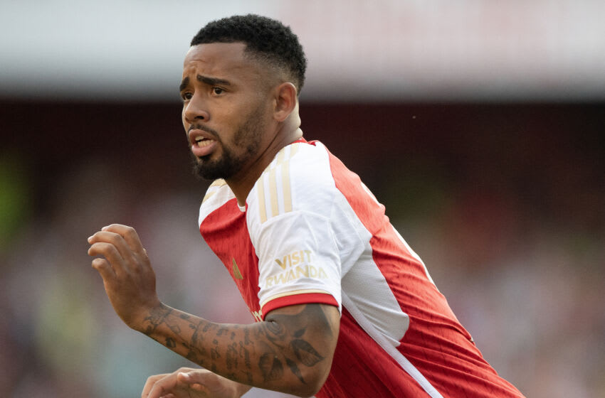 LONDON, ENGLAND - SEPTEMBER 03: Gabriel Jesus of Arsenal during the Premier League match between Arsenal FC and Manchester United at Emirates Stadium on September 03, 2023 in London, England. (Photo by Visionhaus/Getty Images)